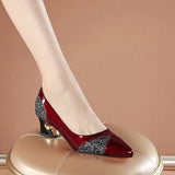 Woman Pumps Elegant Medium Heel Women Shoes Fashion Elegant Shallow Pointed Toe Dress Office Shoe Wedding Bride Loafers Footwear