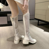 Murioki-Long Boots Summer Long Thin New Ins Thin Mesh Boots Breathable Hollow Mesh Cool Platform Boots  Platform Shoes