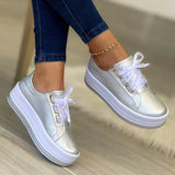 Murioki-New 2024 Sports Shoes Women Vulcanized Shoes Outdoor Platform Casual Shoes Female Leather Fashion Sneakers Woman Wedge Flats