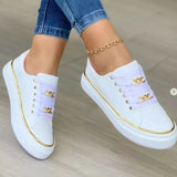 Murioki-Ladies Shoes on Sale 2024 New Fashion Chain Decorative Women's Vulcanize Shoes Spring Flat Breathable Casual Women Sneakers