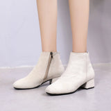 Murioki-Women's Winter Boots 2024 New Suede Dress Women Warm Boots Fashion Mid-Heel Wool Warm Women's Ankle Boots