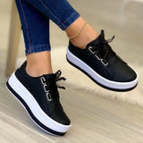 Murioki-New 2024 Sports Shoes Women Vulcanized Shoes Outdoor Platform Casual Shoes Female Leather Fashion Sneakers Woman Wedge Flats