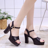 Murioki-Women Elegant Wedges Black Sandals Shoes Summer New Pumps Platform Sandals Roman Wedges Crystal Peep Toe Sandals