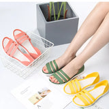 Murioki-Fashion Open-Toed Slides Shoes For Women Summer Flat Sandals Candy Color Casual Beach Outdoot Female Ladies Jelly Slippers