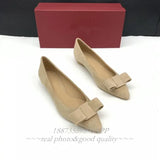 Murioki-100% genuine leather pointy butterfly knot flat Loafers Simple women's loafers elegant all season low heels