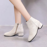 Murioki-Women's Winter Boots 2024 New Suede Dress Women Warm Boots Fashion Mid-Heel Wool Warm Women's Ankle Boots