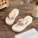 Murioki Fashion Women Flip Flops Summer Beach Platform Slippers Casual Outside Wedges Sandals Summer Women Shoes