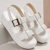 Murioki-Ladies Shoes 2024 Fashion Buckle Solid Color Women's Sandals Summer Casual Women Platform Sandals