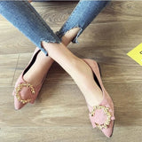 New 2021 Korean style women's singles shoes, fairy pointed toe flats women's shoes