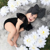 2PCS New Fashion Newborn Infant Baby Girl Lace Clothes Off Shoulder Romper+Headband Outfit Set Summer Clothes 0-18M1119
