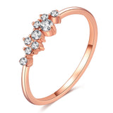 Christmas Gift Rose Gold Color Twist Classical Cubic Zirconia Wedding Engagement Ring for Woman Girls Austrian Crystals Gift Rings Bague Femme