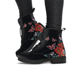 Fashion Women's Boots Floral Printed Martin Boots Soft Sole ankle Boots Lace up Platform women's Shoes