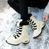 Murioki New Winter Women Boots High Quality Keep Warm Mid-Calf Snow Boots Women Lace-Up Comfortable Ladies Boots Chaussures Femme