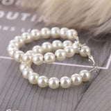 Christmas Gift Trend Simulation Pearl Long Earrings Female White Round Pearl Wedding Pendant Earrings Fashion Korean Jewelry Earrings