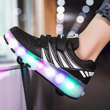 Murioki Roller Skates 2 Wheels Shoes Glowing Lighted Led Children Boys Girls Kids 2022 Fashion Luminous Sports Boots Casual Sneakers