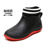 Rain Boots Women's Rubber Anti-skid Colorful Unisex Ankle Rainboots Lightweight Slip On Boots Rain Shoes Waterproof Dropshipping