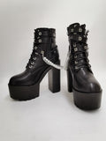 MURIOKI Female Boots For Women 2022 Platform Wedges Chain Design Girls Goth Gothic Shoes Woman Fashion New Arrivals Super High Heels