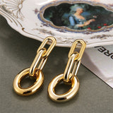Christmas Gift Vintage Long Golden Earrings Geometry Metal Dangle Drop Earrings for Women Chain Earring 2021 Trend Irregular Jewelry