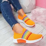 Murioki 2022 New Fashion Women Sneakers Rainbow Color Handmade Mesh Vulcanize Leisure Shoes Low-Top Summer Casual Ladies Shoes Girl Plus