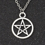 Christmas Gift Fashion Pentagram Star Chakra Stones Pendant Necklace for Women Supernatural Vintage Jewelry Wicca Witchcraft Choker Goth  Satan