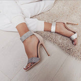 MURIOKI Women Slipper Sandals Heels Wedges Platform Leather Peep toe Crystal Elegant Female Sandals Ladies Mules clogs Summer Shoes