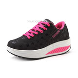 Women Sneakers 2021 Breathable Waterproof Wedges Platform Vulcanize Shoes Woman Pu Leather Casual Shoes Tenis Feminino