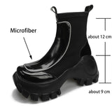 MURIOKI Female Motorcycle Boots For Women Strange Style Goth Street Punk Fashion women's Shoes Platform Wedges Ankle Boots Winter Autumn