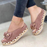 Women Sandals Sweet Wedge Heels Sandals For Summer Shoes Women Straw Platform Sandalias Mujer Wedges Shoes For Women Slippers