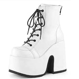 MURIOKI Luxury Brand Design Female Chunky High Heels Ankle Boots Fashion Zip Lace-up High Platform Boots Women Street Punk Shoes Woman 2022
