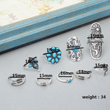 Christmas Gift 9pcs/Set Bohemia Antique Silver Color Arrow Moon Pattern Sunflower Rings Sets for Women Carving Rings Jewelry 3304