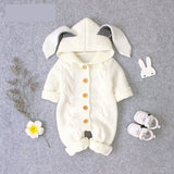 Murioki 2022 New Autumn Children Overalls For Baby Hooded Knitted Jumpsuit Newborn Baby Boys Girl Rompers For Baby Winter Infant Clothes
