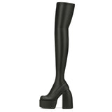 Plus Size 48 Brand New Ladies Platform Thigh High Boots Fashion Thick High Heels Over The Knee Boots Women Party Shoes Woman