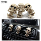 Christmas Gift Car Perfume Air Freshener Flower Resin Skull Auto Interior Decoration Accessories Car Air Conditioning Air Outlet Fragrance Clip