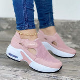MURIOKI 2022 Women Fashion Vulcanized Sneakers Platform Solid Color Flats Ladies Shoes Casual Breathable Wedges Ladies Walking Sneakers