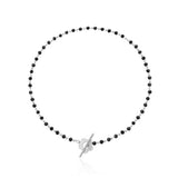 Christmas Gift Fashion Luxury Black Crystal Glass Bead Chain Choker Necklace for Women Flower Lariat Lock Collar Necklace Jewelry Party Charm