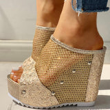 Murioki 2022 New INS Hot Summer Fashion High Heels Sandals Summer Casual Mesh Sandals Women Cool High Platform Shoes Woman