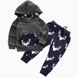 Murioki 2022 Baby Boy Clothing Set Autumn Winter Newborn Infant Warm Deer Hoodie Tops+Pants Baby Girls Christmas Clothes Outfits Sets
