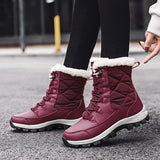 Murioki Ankle Boots Women Winter Shoes Keep Warm Non-slip Black Snow Boots Ladies Lace-up Boots Chaussures Femme Booties Woman Flat Boot
