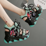 MURIOKI 2022  New Lady Platform Chunky Sandals Lace Up Buckle Punk  Cool Women's Sandals Open Toe Casual Summer Sports Shoes