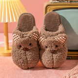 Winter Home Cotton Warm Rabbit Slippers Women Men Cute Shoes Non-slip Soft Sole Indoor Bedroom House Female Couples Furry Slides