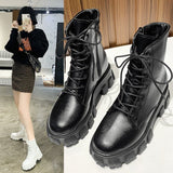 New Thick-soled Genuine Leather Women's Boots Fashion Zipper Convenient Short Boots Autumn Winter Warm Casual Women's Work Boots