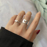 Christmas Gift  Punk Gold Silver Color Butterfly Opening Ring For Lovers Couples Women Men Hollow Animal Rings Anniversary Gifts Jewely