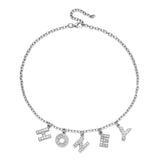 Christmas Gift Harajuku Angel Letter Crystal Pedant Necklace for Women Gothic Chain BABY HONEY  Rhinestone Choker Necklace Couple Jewelry Gift