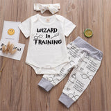 2022 New Infant Baby Clothing Set Little Wizard has arrived Outfit Romper+Pants+Hat 3PCS Baby Clothes Sets