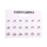 Christmas Gift  20Pair Vintage Pearl Crystal Geometirc Stud Earrings For Women Hoop Earrings 2021 Trend Piercing Fashion Jewelry Set