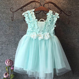 Christmas Gift new fashion Baby girl dress Princess Lace Tulle Tutu dress floral  Backless ball gown Formal Party Dress