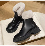 Autumn Winter Boots Women 2021 New Sexy Fashion Zipper Black White Ankle Boots For Women Luxury Designer Ladies Fur Shoes