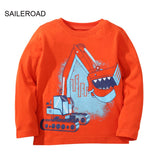 Christmas Gift SAILEROAD New Design Long Sleeve Dinosaurs T-Shirt 2021 Autumn Boys Clothing Blouse for a Boy Fashion Tops for Children