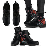 Fashion Women's Boots Floral Printed Martin Boots Soft Sole ankle Boots Lace up Platform women's Shoes