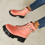 MURIOKI Female Motorcycle Boots Ankle Boots For Women 2022  Pink Sugar New Arrivals Goth Fashion women's Shoes Chunky Heel Hot Antumn